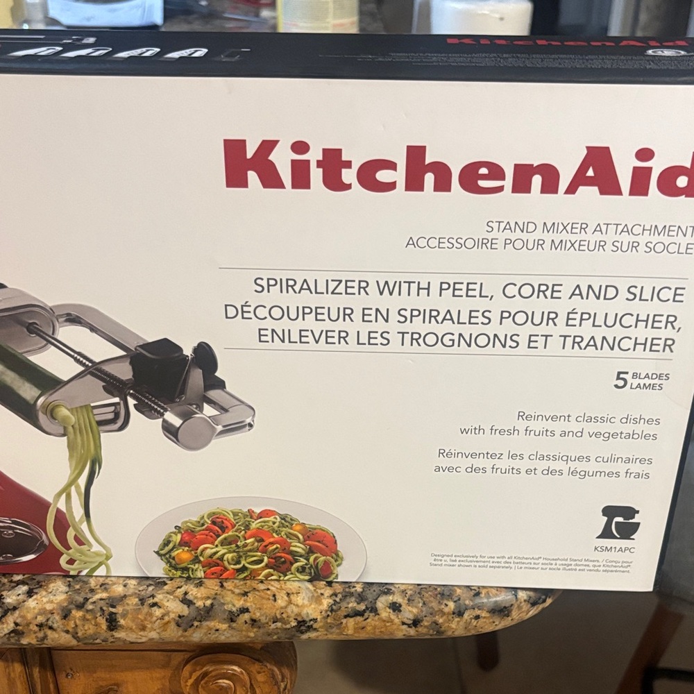 New KitchenAid Stand Mixer Spiralizer Attachment - Silver